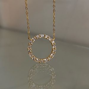 Gullhúðað silfur men með sirkoni steinum (hringur)